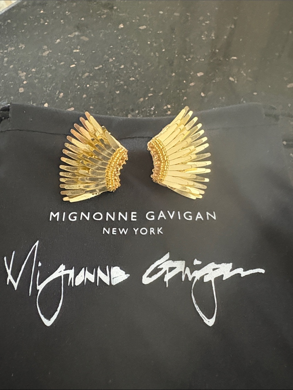 Mignonne Gavigan Gold Feather Wing Earrings